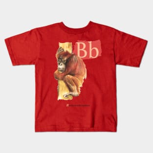 B is for Bornean Orangutan Kids T-Shirt